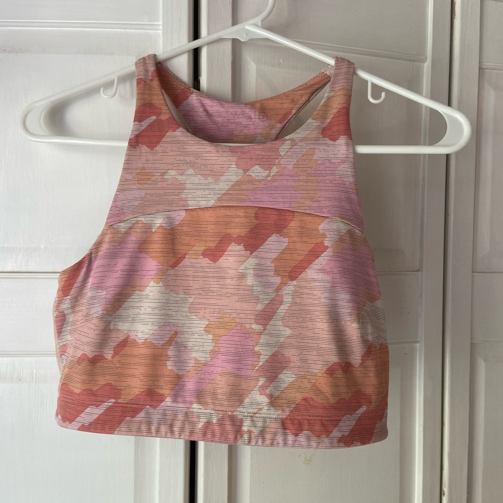 Outdoor Voices Pink and Orange Longline Sports Bra size S